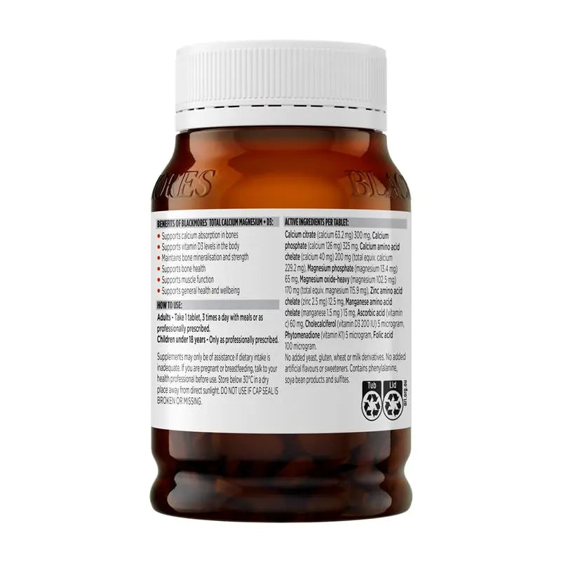Blackmores 活性鈣鎂片+維生素D3 200粒